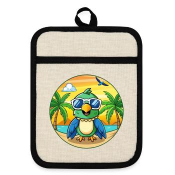 Lunettes de soleil Parrot Funny Cartoon Summer Beach - Maniques avec dos en caoutchouc - lin/noir  - Devant