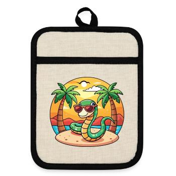 Lunettes de soleil de plage d’été de dessin animé drôle de serpent - Maniques avec dos en caoutchouc - lin/noir  - Devant