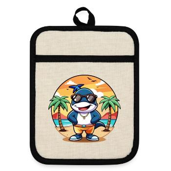 Lunettes de soleil de plage d’été de dessin animé drôle d’Orca - Maniques avec dos en caoutchouc - lin/noir  - Devant