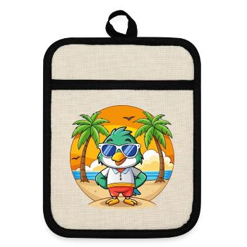 Falcon Funny Cartoon Summer Beach Sunglasses - Pot holders with rubber back - linen/black  - Front
