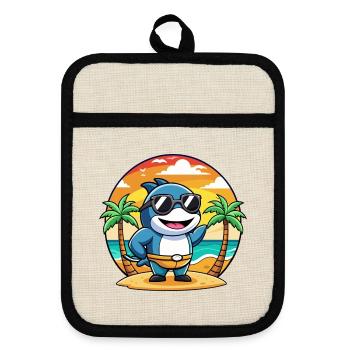 Lunettes de soleil de plage d’été de dessin animé drôle d’Orca - Maniques avec dos en caoutchouc - lin/noir  - Devant
