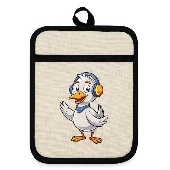 Goose Funny Cartoon Character Casque Musique - Maniques avec dos en caoutchouc - lin/noir  - Devant