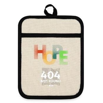 Hope not found 404 - Topflappen mit Gummirückseite - Leinen/Schwarz  - Vorne