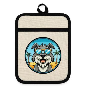 Harrier Chien Race Dessin Animé Lunettes de Soleil Plage - Maniques avec dos en caoutchouc - lin/noir  - Devant