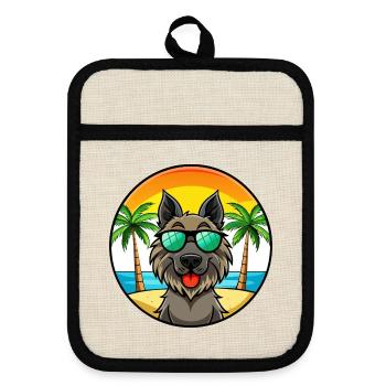 Lunettes de soleil belges Groenendael Dog Breed Cartoon - Maniques avec dos en caoutchouc - lin/noir  - Devant