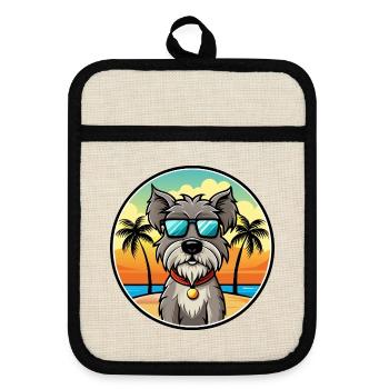 Lunettes de soleil Bouvier Des Flandres Dog Breed Cartoon - Maniques avec dos en caoutchouc - lin/noir  - Devant