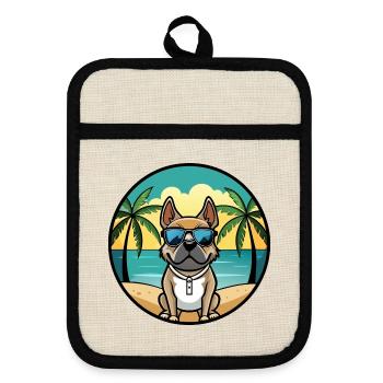 Lunettes de soleil Braque Du Bourbonnais Dog Breed Cartoon - Maniques avec dos en caoutchouc - lin/noir  - Devant