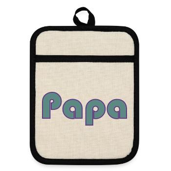 PAPA. FÊTE DES PÈRES. BONNE FÊTE PAPA. BONNE FÊTE - Maniques avec dos en caoutchouc - lin/noir  - Devant