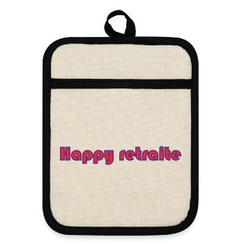 RETRAITE. BONNE RETRAITE. JOYEUSE RETRAITE - Maniques avec dos en caoutchouc - lin/noir  - Devant