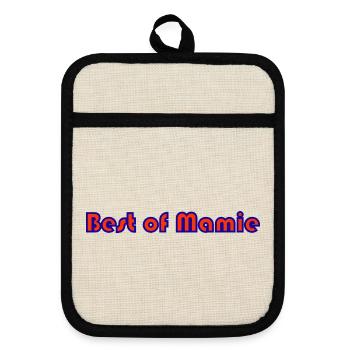 MOM. MOTHER's DAY. HAPPY MOTHER'S DAY. HEART - Pot holders with rubber back - linen/black  - Front
