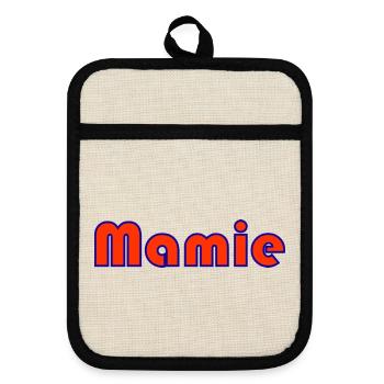 MOM. MOTHER's DAY. HAPPY MOTHER'S DAY. I LOVE YOU - Pot holders with rubber back - linen/black  - Front