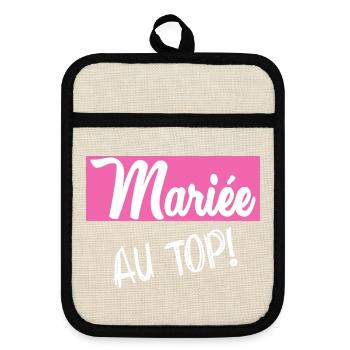 BRIDE-TO-BE. Bachelorette party. WEDDING. TEAM. TEAM BRIDAL - Pot holders with rubber back - linen/black  - Front