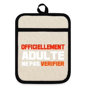Officiellement adulte ne pas vérifier - Maniques avec dos en caoutchouc - lin/noir  - Devant