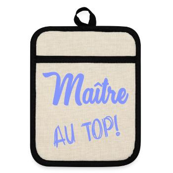 MEISTER - Topflappen mit Gummirückseite - Leinen/Schwarz  - Vorne