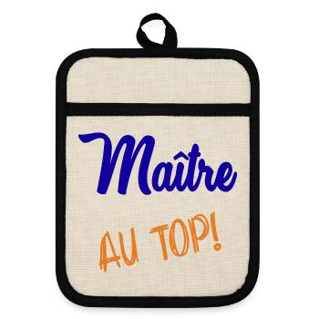 MEISTER - Topflappen mit Gummirückseite - Leinen/Schwarz  - Vorne