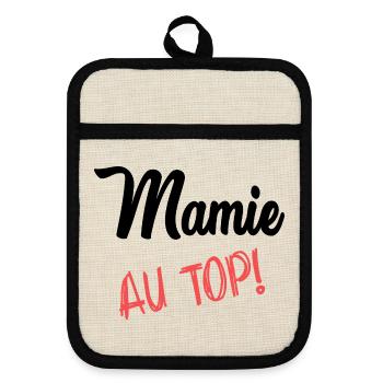 OMA. MUTTERTAG. ALLES GUTE ZUM OMA-TAG - Topflappen mit Gummirückseite - Leinen/Schwarz  - Vorne