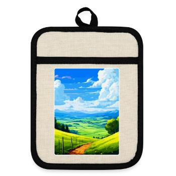 Bergisches Land Deutschland Vintage Reiseposter WPA - Topflappen mit Gummirückseite - Leinen/Schwarz  - Vorne