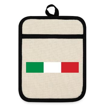 Italien-Banner - Topflappen mit Gummirückseite - Leinen/Schwarz  - Vorne
