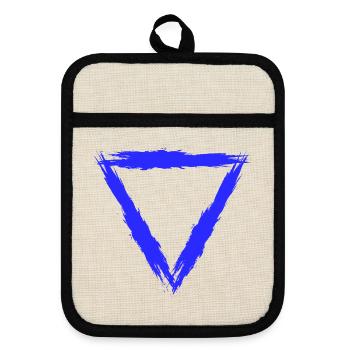 Element Symbol Wasser - Topflappen mit Gummirückseite - Leinen/Schwarz  - Vorne