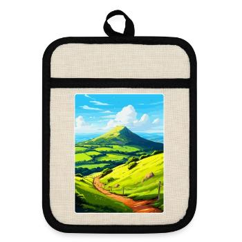 Duncryne Hill Stirling Vintage Travel Poster WPA - Pot holders with rubber back - linen/black  - Front