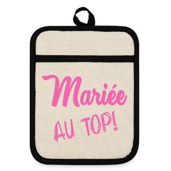 BRAUT AN DER SPITZE - Topflappen mit Gummirückseite - Leinen/Schwarz  - Vorne