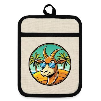 Lunettes de soleil de plage d’été de dessin animé drôle d’antilope - Maniques avec dos en caoutchouc - lin/noir  - Devant