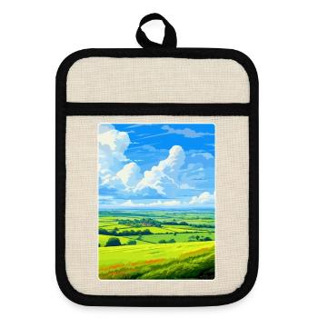West Wiltshire Downs voyage affiche souvenir WPA - Maniques avec dos en caoutchouc - lin/noir  - Devant