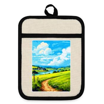 Lerryn Cornwall England Uk Travel Poster Souvenir - Pot holders with rubber back - linen/black  - Front