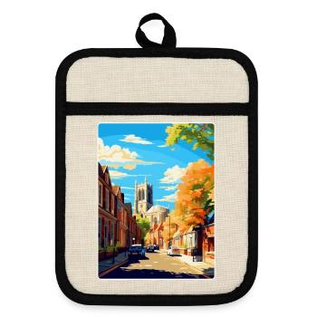 Richmond England Uk Vintage Reise Poster Souvenir - Topflappen mit Gummirückseite - Leinen/Schwarz  - Vorne