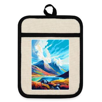 Ben Lomond Schottland Großbritannien Reise Poster Souvenir WPA - Topflappen mit Gummirückseite - Leinen/Schwarz  - Vorne
