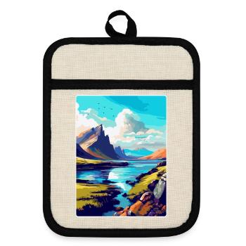 Isle Of Skye Schottland Uk Reise Poster Souvenir - Topflappen mit Gummirückseite - Leinen/Schwarz  - Vorne
