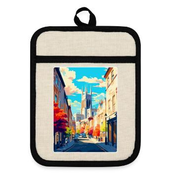 Cirencester England Uk Vintage Reiseposter WPA - Topflappen mit Gummirückseite - Leinen/Schwarz  - Vorne