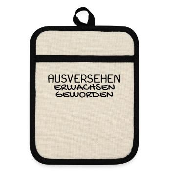18 Geburtstag Geschenk - Erwachsen werden - Topflappen mit Gummirückseite - Leinen/Schwarz  - Vorne
