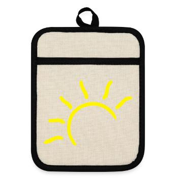 Pflegedienst-Sonne - Topflappen mit Gummirückseite - Leinen/Schwarz  - Vorne