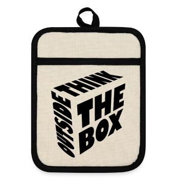 The art of thinking differently - Pot holders with rubber back - linen/black  - Front