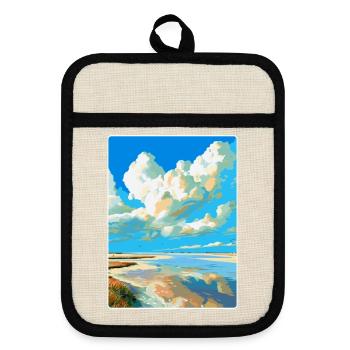 Wattenmeer Niederlande Vintage Reiseposter WPA - Topflappen mit Gummirückseite - Leinen/Schwarz  - Vorne