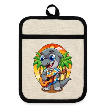 Lunettes de soleil de plage d’été de dessin animé de dauphin drôle - Maniques avec dos en caoutchouc - lin/noir  - Devant