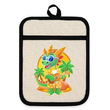 Lunettes de soleil de plage d’été de dessin animé de dragon drôle - Maniques avec dos en caoutchouc - lin/noir  - Devant