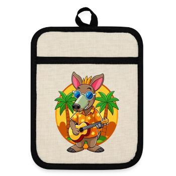 Lunettes de soleil de plage d’été de dessin animé Aardvark drôle - Maniques avec dos en caoutchouc - lin/noir  - Devant