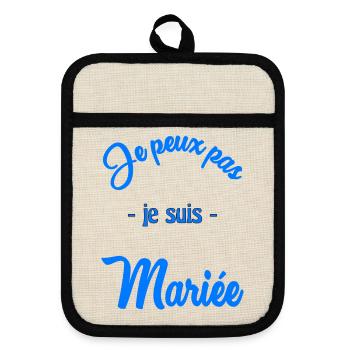 WEDDING. HEART. COUPLE. JUST MARRIED. Bachelorette party - Pot holders with rubber back - linen/black  - Front