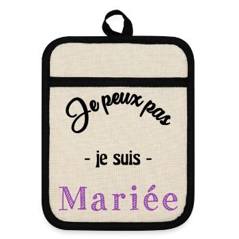 FUTURE MARIEE. EVJF. MARIEE. TEAM. TEAM MARIEE - Maniques avec dos en caoutchouc - lin/noir  - Devant