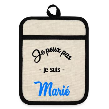 JE PEUX PAS. MARIE - Maniques avec dos en caoutchouc - lin/noir  - Devant