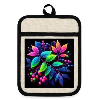 A Neon Plant - Pot holders with rubber back - linen/black  - Front