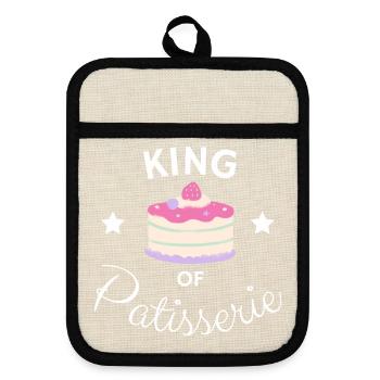 King of pâtisserie - Maniques avec dos en caoutchouc - lin/noir  - Devant