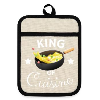 KING OF CUISINE - Pot holders with rubber back - linen/black  - Front