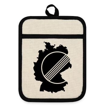 UNBEGRENZT DEUTSCHLAND by Unbegrenzt Apparel - Topflappen mit Gummirückseite - Leinen/Schwarz  - Vorne