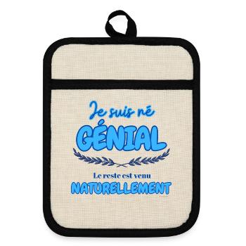 Naissance de Génie pour Hommes - Maniques avec dos en caoutchouc - lin/noir  - Devant
