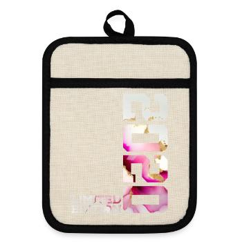 6TH BIRTHDAY LIMITED EDITION 2020 - Pot holders with rubber back - linen/black  - Front
