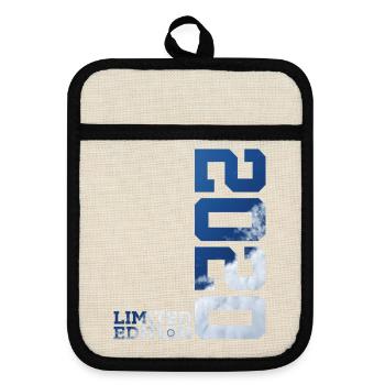 6TH BIRTHDAY LIMITED EDITION 2020 - Pot holders with rubber back - linen/black  - Front