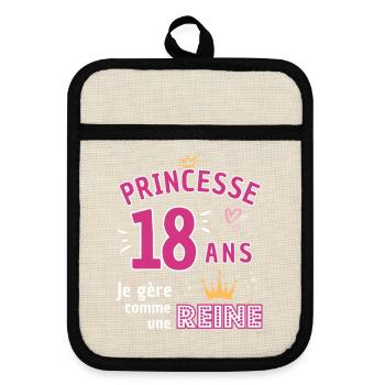 Princesse 18 Ans Reine d'Ado - Maniques avec dos en caoutchouc - lin/noir  - Devant